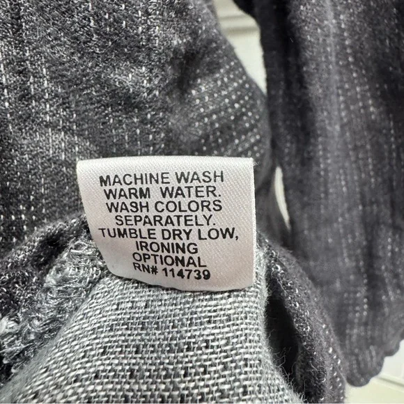 Flax Soft Tunic 3/4 Sleeves 100% Linen Grey Gray Small - Picture 9 of 14